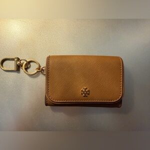 Tory Burch Tan Leather Keychain Pouch